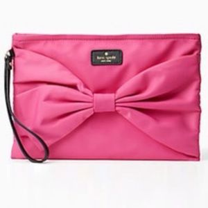 Kate Spade On Purpose Pink Nylon Bow Wristlet